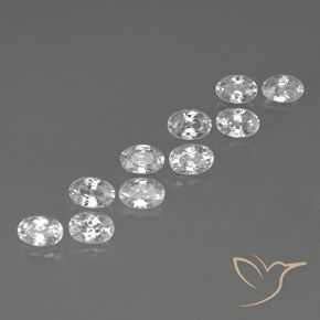 7.85 ctw White Zircon Stones, Natural Zircon in Oval Facet Shape for Sale