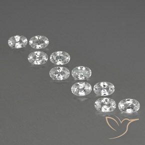 7.91ctw Natural White Zircon, Oval, VVS-VS