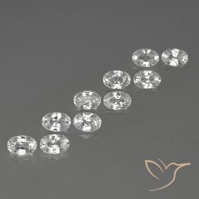 7.91 ctw White Zircon Stones, Natural Zircon in Oval Facet Shape for Sale