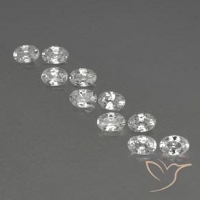 6.93ctw Natural White Zircon, Oval, VVS-VS
