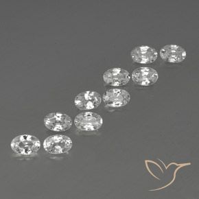 6.93 ctw White Zircon Stones, Natural Zircon in Oval Facet Shape for Sale