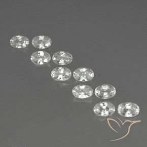 8.12ctw Natural White Zircon, Oval, VVS-VS