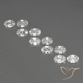 6.93ctw Natural White Zircon, Oval, VVS-VS