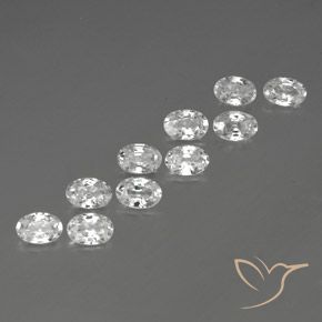 6.93 ctw White Zircon Stones, Natural Zircon in Oval Facet Shape for Sale