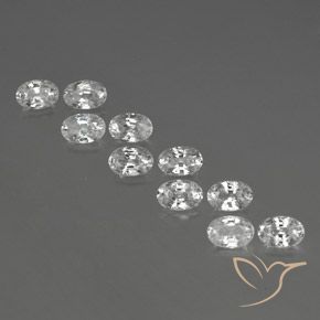 7.54ctw Natural White Zircon, Oval, VVS-VS