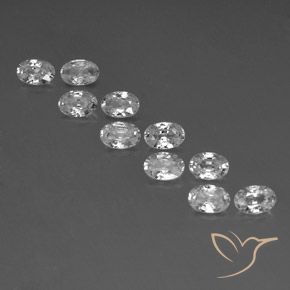 6.99ctw Natural White Zircon, Oval, VVS-VS