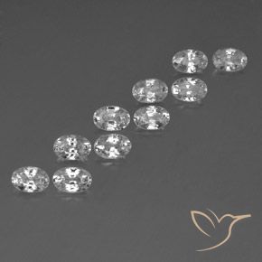 7.52 ctw White Zircon Stones, Natural Zircon in Oval Facet Shape for Sale