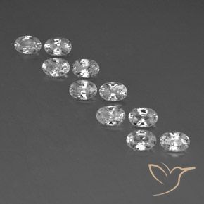 7.65ctw Natural White Zircon, Oval, VVS-VS