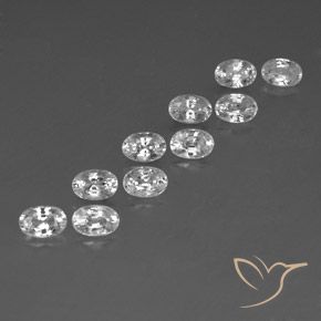 8.11 ctw White Zircon Stones, Natural Zircon in Oval Facet Shape for Sale