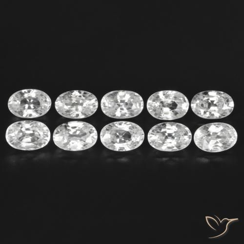 8.06ctw Natural White Zircon, Oval, VVS-VS