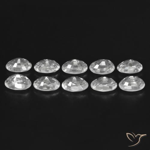 Zircon Gemstones in 6 x 4 mm (calibrated) Size for Sale, Zircon Stones in White Color