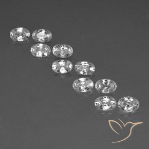 7.80ctw Natural White Zircon, Oval, VVS-VS