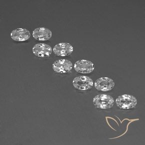 6.76ctw Natural White Zircon, Oval, VVS-VS