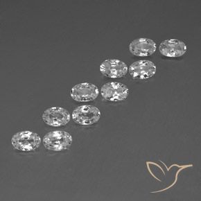6.76 ctw White Zircon Stones, Natural Zircon in Oval Facet Shape for Sale