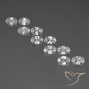 7.50ctw Natural White Zircon, Oval, VVS-VS