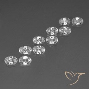 7.50 ctw White Zircon Stones, Natural Zircon in Oval Facet Shape for Sale