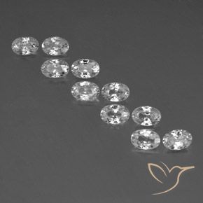 7.41ctw Natural White Zircon, Oval, VVS-VS