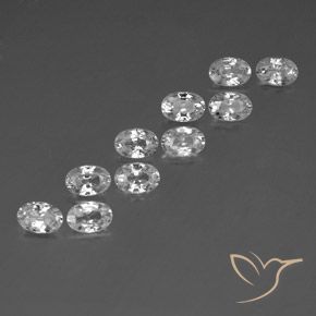 7.41 ctw White Zircon Stones, Natural Zircon in Oval Facet Shape for Sale