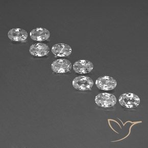 6.86ctw Natural White Zircon, Oval, VVS-VS