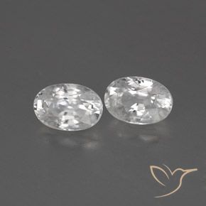 1.74 ctw White Zircon Stones, Natural Zircon in Oval Facet Shape for Sale