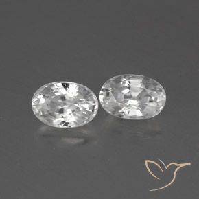 1.67 ctw White Zircon Stones, Natural Zircon in Oval Facet Shape for Sale