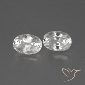 1.68 ctw White Zircon Stones, Natural Zircon in Oval Facet Shape for Sale