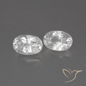 1.75 ctw White Zircon Stones, Natural Zircon in Oval Facet Shape for Sale