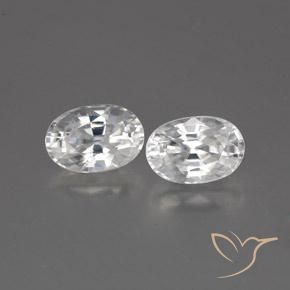 1.67 ct White Zircon, 6.1 x 4.2 mm Oval Cut From Cambodia, Photo A