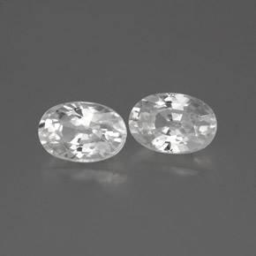 1.62 ctw White Zircon Stones, Natural Zircon in Oval Facet Shape for Sale