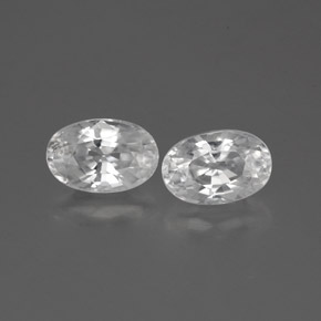 Bianco Zircone Gem - 0.9ct Ovale sfaccettato (ID: 360987)