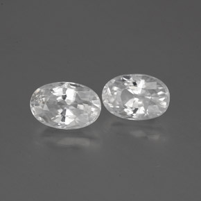 1.71 ctw White Zircon Stones, Natural Zircon in Oval Facet Shape for Sale
