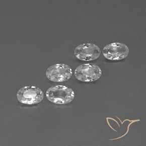 3.75 ctw White Zircon Stones, Natural Zircon in Oval Facet Shape for Sale