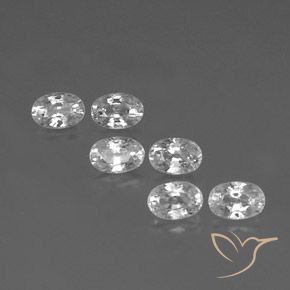 5.04ctw Natural White Zircon, Oval, VVS-VS