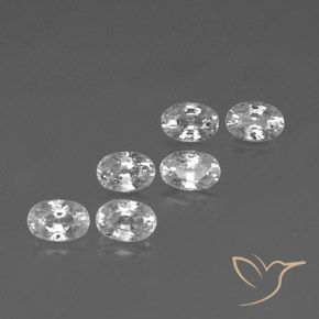 5.04 ctw White Zircon Stones, Natural Zircon in Oval Facet Shape for Sale