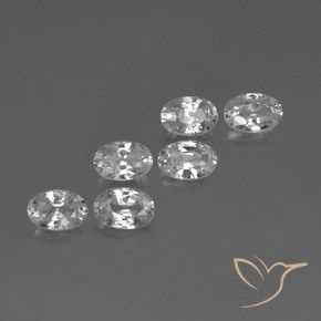 4.38 ctw White Zircon Stones, Natural Zircon in Oval Facet Shape for Sale
