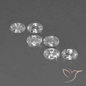 4.39ctw Natural White Zircon, Oval, VVS-VS