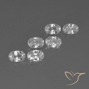 4.39 ctw White Zircon Stones, Natural Zircon in Oval Facet Shape for Sale
