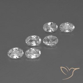4.18 ctw White Zircon Stones, Natural Zircon in Oval Facet Shape for Sale