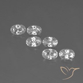 4.83ctw Natural White Zircon, Oval, VVS-VS