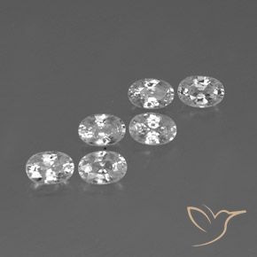 4.83 ctw White Zircon Stones, Natural Zircon in Oval Facet Shape for Sale
