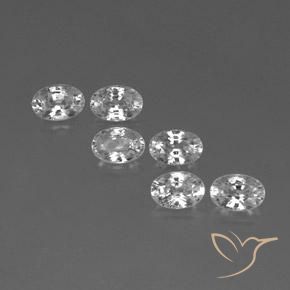 4.51ctw Natural White Zircon, Oval, VVS-VS