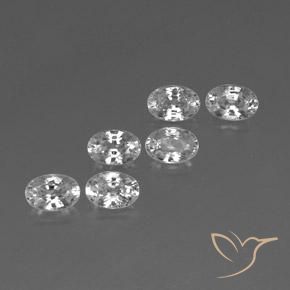 4.51 ctw White Zircon Stones, Natural Zircon in Oval Facet Shape for Sale