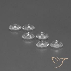 Zircon Gemstones in 6 x 4 mm (calibrated) Size for Sale, Zircon Stones in White Color