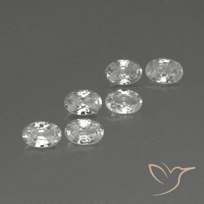 4.28 ctw White Zircon Stones, Natural Zircon in Oval Facet Shape for Sale