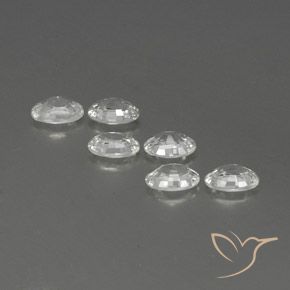 Zircon Gemstones in 6 x 4 mm (calibrated) Size for Sale, Zircon Stones in White Color