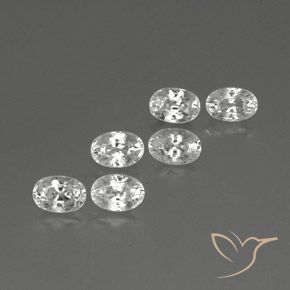 5.09 ctw White Zircon Stones, Natural Zircon in Oval Facet Shape for Sale