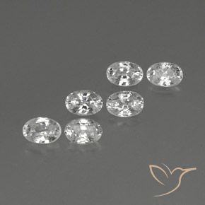 4.74 ctw White Zircon Stones, Natural Zircon in Oval Facet Shape for Sale