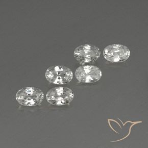 4.54 ctw White Zircon Stones, Natural Zircon in Oval Facet Shape for Sale