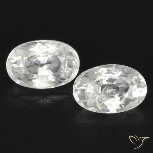 1.67ctw Natural White Zircon, Oval, VVS-VS