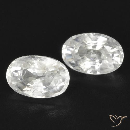 1.67 ctw White Zircon Stones, Natural Zircon in Oval Facet Shape for Sale
